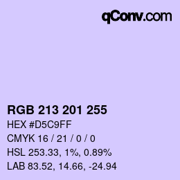 Color code: RGB 213 201 255 | qconv.com