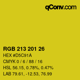 Color code: RGB 213 201 26 | qconv.com