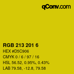 Color code: RGB 213 201 6 | qconv.com