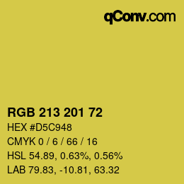 Color code: RGB 213 201 72 | qconv.com