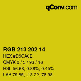 Color code: RGB 213 202 14 | qconv.com