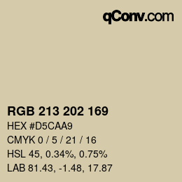カラーコード: RGB 213 202 169 | qconv.com