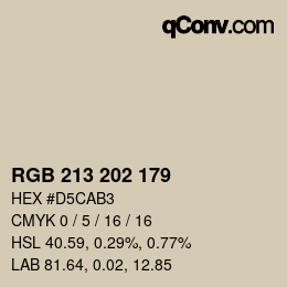 Color code: RGB 213 202 179 | qconv.com