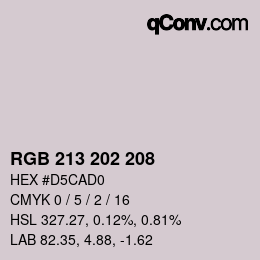 颜色代码: RGB 213 202 208 | qconv.com