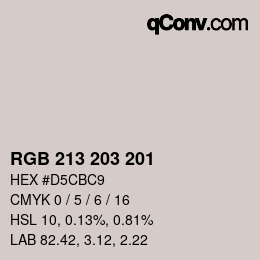 Código de color: RGB 213 203 201 | qconv.com