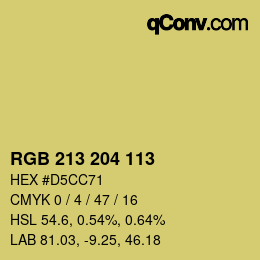 カラーコード: RGB 213 204 113 | qconv.com