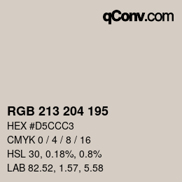 Código de color: RGB 213 204 195 | qconv.com
