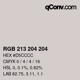 Farbcode: RGB 213 204 204 | qconv.com