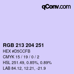 カラーコード: RGB 213 204 251 | qconv.com