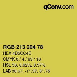 Código de color: RGB 213 204 78 | qconv.com
