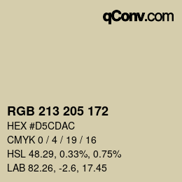 颜色代码: RGB 213 205 172 | qconv.com