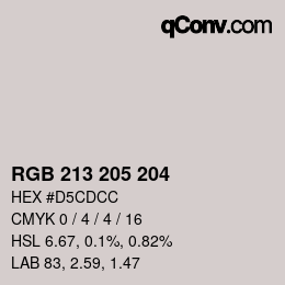 Color code: RGB 213 205 204 | qconv.com