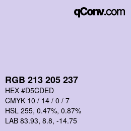 Color code: RGB 213 205 237 | qconv.com