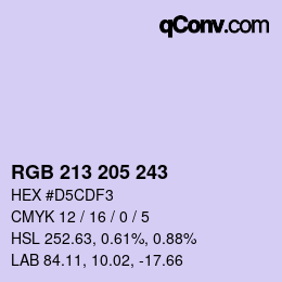 Color code: RGB 213 205 243 | qconv.com