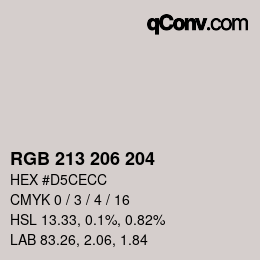 Color code: RGB 213 206 204 | qconv.com