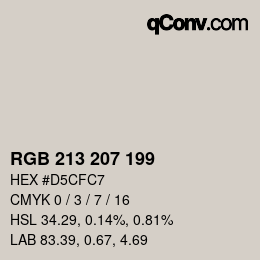 Color code: RGB 213 207 199 | qconv.com