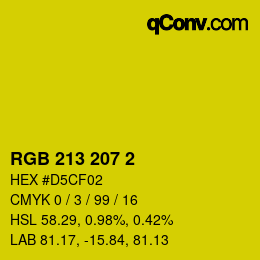 カラーコード: RGB 213 207 2 | qconv.com
