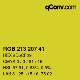 Color code: RGB 213 207 41 | qconv.com