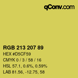Color code: RGB 213 207 89 | qconv.com
