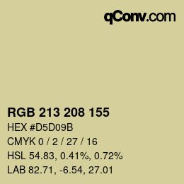 颜色代码: RGB 213 208 155 | qconv.com