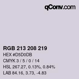 Color code: RGB 213 208 219 | qconv.com