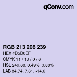 Color code: RGB 213 208 239 | qconv.com