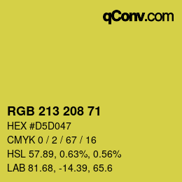 カラーコード: RGB 213 208 71 | qconv.com