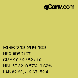 Color code: RGB 213 209 103 | qconv.com