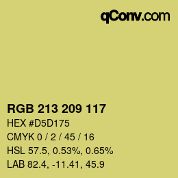 カラーコード: RGB 213 209 117 | qconv.com