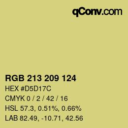 Color code: RGB 213 209 124 | qconv.com
