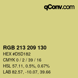 カラーコード: RGB 213 209 130 | qconv.com