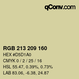 カラーコード: RGB 213 209 160 | qconv.com