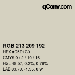 Color code: RGB 213 209 192 | qconv.com