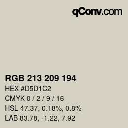カラーコード: RGB 213 209 194 | qconv.com