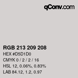 Farbcode: RGB 213 209 208 | qconv.com