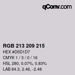 Código de color: RGB 213 209 215 | qconv.com