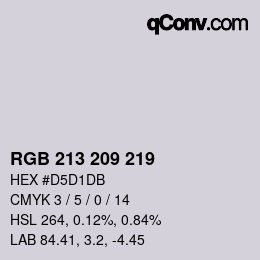 Color code: RGB 213 209 219 | qconv.com
