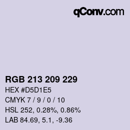 Color code: RGB 213 209 229 | qconv.com