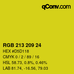 Color code: RGB 213 209 24 | qconv.com