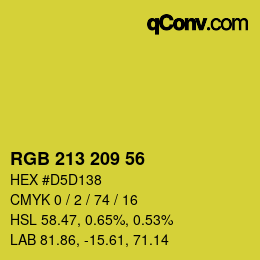 Color code: RGB 213 209 56 | qconv.com