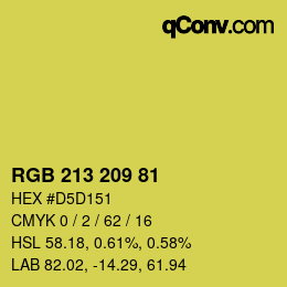 Color code: RGB 213 209 81 | qconv.com