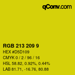 カラーコード: RGB 213 209 9 | qconv.com
