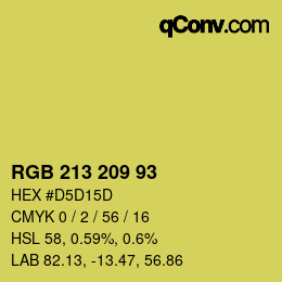 Color code: RGB 213 209 93 | qconv.com