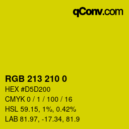 カラーコード: RGB 213 210 0 | qconv.com