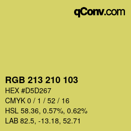 Color code: RGB 213 210 103 | qconv.com