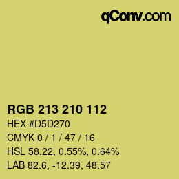 カラーコード: RGB 213 210 112 | qconv.com