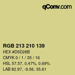 Color code: RGB 213 210 139 | qconv.com