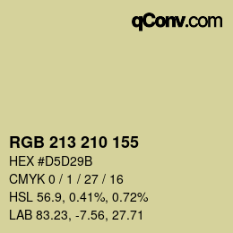 Farbcode: RGB 213 210 155 | qconv.com