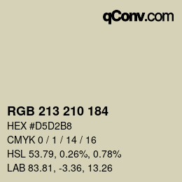 Color code: RGB 213 210 184 | qconv.com