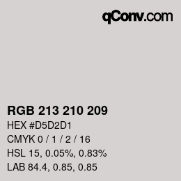 Color code: RGB 213 210 209 | qconv.com